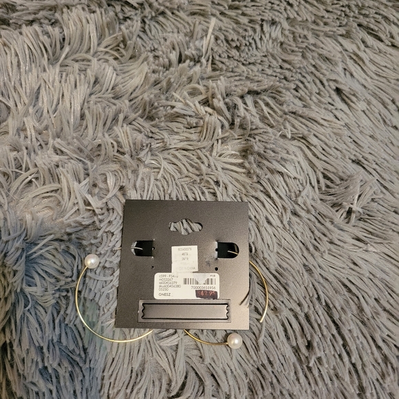 Lane Bryant Goldtone Pearl Hoop Earrings - Picture 2 of 3